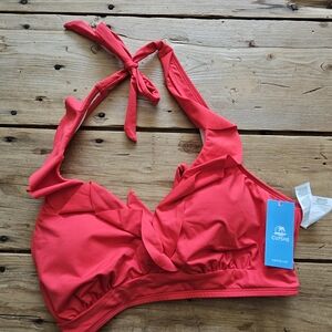 Cupshe Red Ruffle Bikini Top
